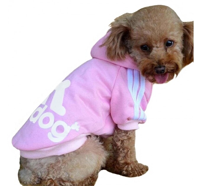 Толстовка Adidog для собак розовая, размер L