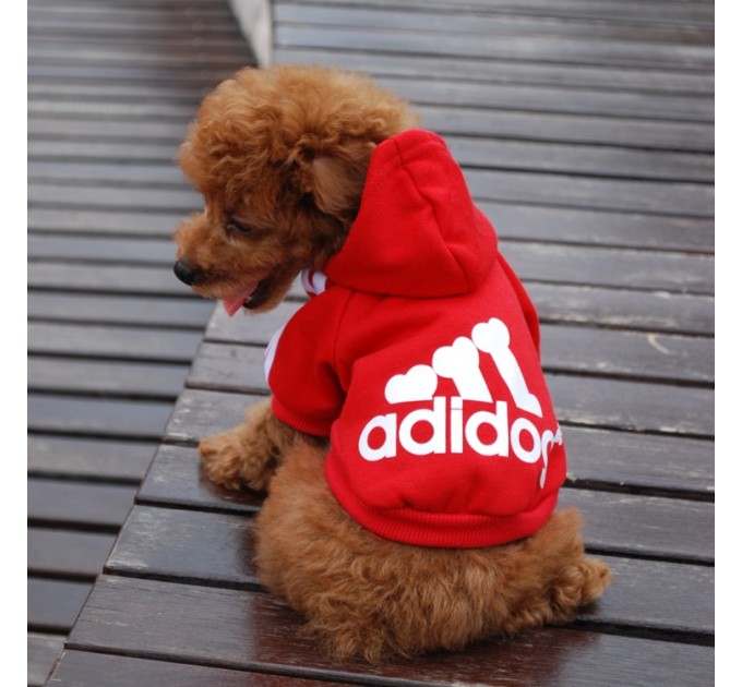 Толстовка Adidog для собак красная, размер 2XL