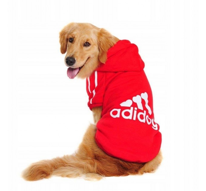 Толстовка Adidog для собак красная, размер 4XL