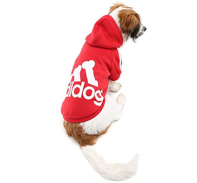 Толстовка Adidog для собак красная, размер S