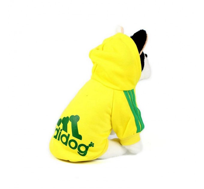 Толстовка Adidog для собак желтая, размер 4XL
