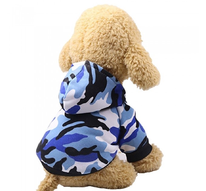 Толстовка для собак «Камуфляж», синяя, размер M