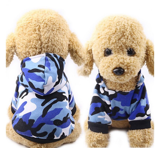 Толстовка для собак «Камуфляж», синяя, размер XL