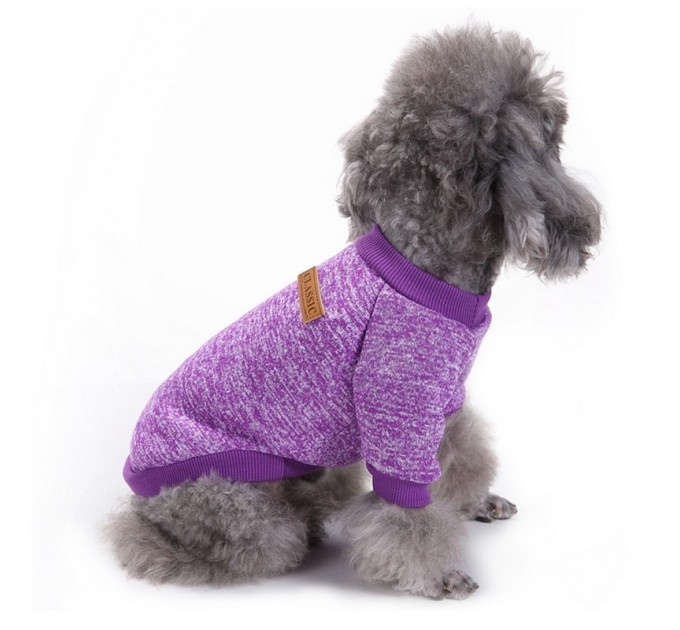 Джемпер для собак «Классик», фиолетовый, размер XS